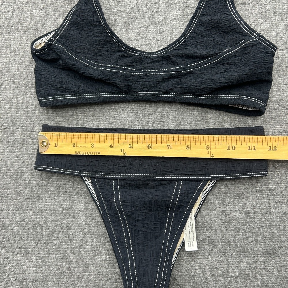 Free People Free-est Farrah Dylan Bikini Set XS/S Black Textured Swimsuit - Picture 5 of 10